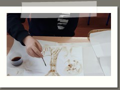 Przepis na farbę kawową w klasach 5 a i b