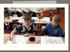 Przepis na farbę kawową w klasach 5 a i b