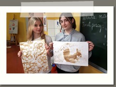 Przepis na farbę kawową w klasach 6 a i b