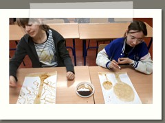 Przepis na farbę kawową w klasach 6 a i b