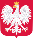 Godło Polski-biały orzeł na czerwonym tle